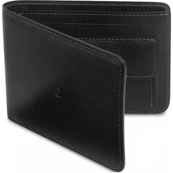 Peněženka Pánská kožená peněženka Saffiano černá