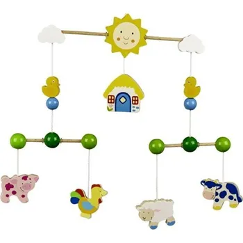 Dřevěná hračka Kolotoč závěsný dřevěný - Farma se zvířátky (Goki) - Akce