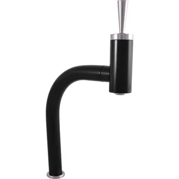 Vodovodní baterie Dřezová baterie RAV Slezák Seina černý mat/chrom SE716.5CMATC