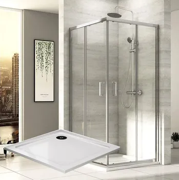 Čtvercový sprchový kout ROSS Comfort 80 s vaničkou z litého mramoru Sprchový kout 80x80x190 cm, bezpečnostní sklo 6 mm