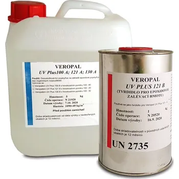 VEROPAL UV PLUS 121 6kg čirá epoxidová pryskyřice na šperky (Rychlá verze čiré a opticky čisté odlévací epoxidové pryskyřice Veropalu UV PLUS vhodná na odlévání šperků, malých odlitků a tenkých povrchových vrstev epoxidových stolů. )