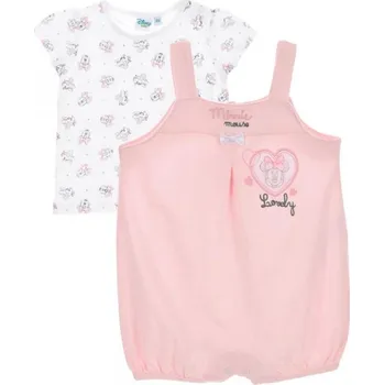 Dívčí tričko Disney Minnie Mouse dívčí růžový set tričko+overálek Velikost: 52