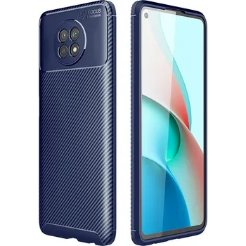 Telefonní příslušenství Kryt Xiaomi Redmi Note 9T 5G case Armored Shockproof Carbon Fiber blue