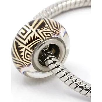 Korálek Korálek 39 ANY Cofee hnědá a smetanová skleněný - TOPBEADS