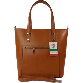 Kabelka Kožená kufříková kabelka Vera Pelle VBZ66C camel