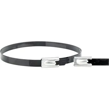 Stahovací páska WKK ART006286, Nerezová stahovací páska, 7.60 mm, 360 mm, černá, 1 ks