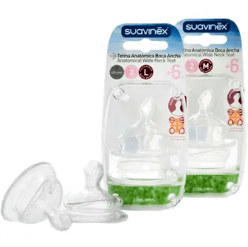 Savička Suavinex Savička širokohrdlá anatomická S2/M 2 ks