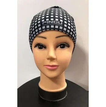 Čepice Zimní čepice Pingu čtverečky černá Jun.