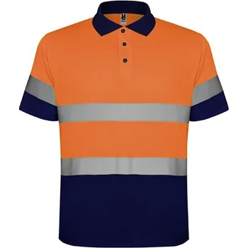 Pánská móda Pánská reflexní polokošile Polaris, Roly Barva: modrá / refl. oranžová, Velikost: S