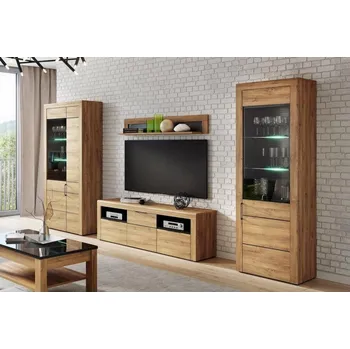 Obývací stěna Casarredo Obývací sestava KAMA SET1 (10+12+25+35) dub camargue/černá mat