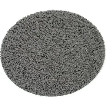 Koupelnová předložka Šedá vinylová protiskluzová sprchová kulatá rohož FLOMA Spaghetti - Ø 54cm a V 1,2cm 86336301