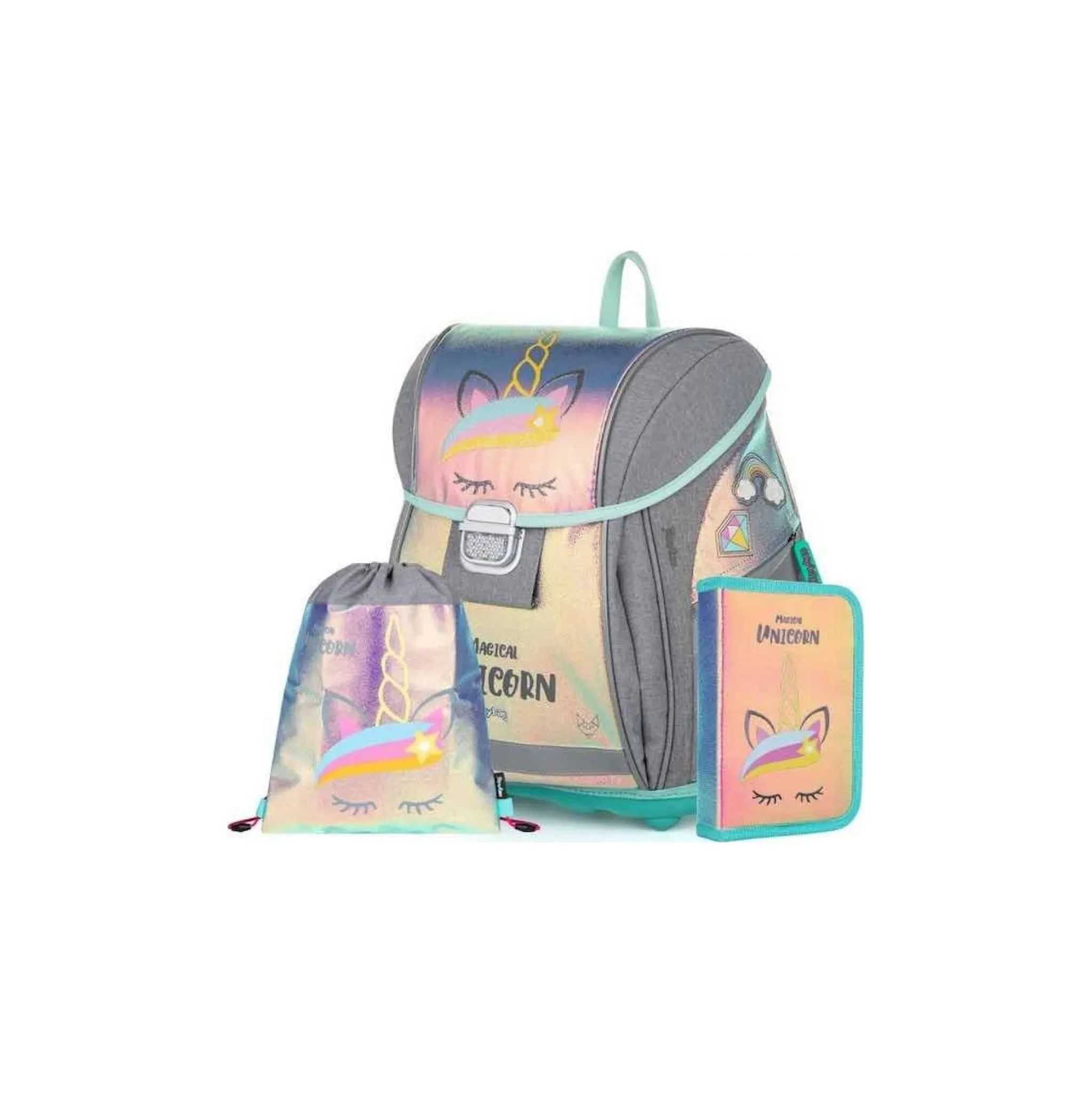 Fotografie 2 - Set školních potřeb Oxybag Premium Light 3dílný set Unicorn Iconic