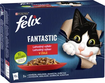 Krmivo pro kočku Purina Felix Fantastic Lahodný výběr v želé 12 x 85 g