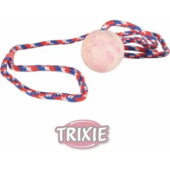 Hračka pro psa TRIXIE Vrhací míč z tvrdé gumy na šňůře 5cm/1m