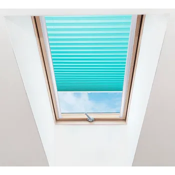 Roleta FOA Plisé roleta na střešní okna, Průsvitná, Tyrkysová, P 022 , 20 x 60 cm