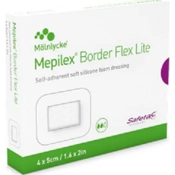 Krytí na ránu MEPILEX BORDER FLEX LITE samolepící pěnové krytí 4X5 CM, 10 KS