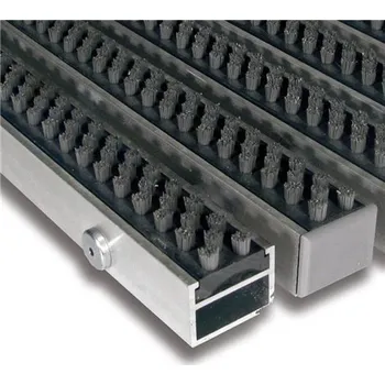 Rohožka Šedá hliníková čistící kartáčová venkovní rohož Alu Super - 100x100x2,7cm 80000747