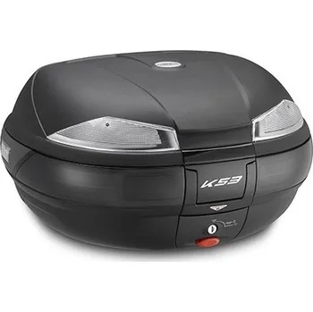 Zavazadlo na motocykl Monokey topcase, kappa (53l, černý nelakovaný + kouřová odrazka)