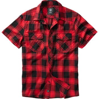 Pánská košile Košile Checkshirt Halfsleeve červená | černá 4XL
