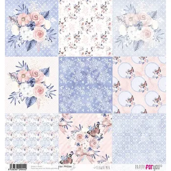 Umělecký papír Rýžový papír SCRAP KVĚTINOVÝ MIX - Rice Paper SCRAP FLOWER MIX