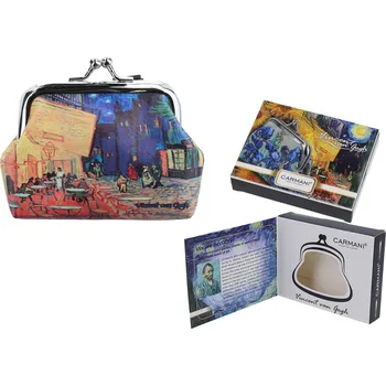 Polštář Carmani® Carmani - Malá peněženka V. van Gogh, Kavárna v noci na terase v dárkové krabičce - 9*7,5*2 cm