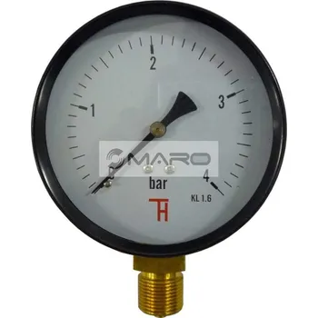 Instalatérský materiál Thermis Manometr standardní 312 spodní ø100 mm, bar 0- 4, M20x1,5, 3124barM20