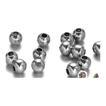 Dětské navlékací korálky 304 Nerezový oddělovací korálek - kulička 6mm (KOK-8-15-1)