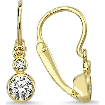 Náušnice Lillian Vassago Dětské zlaté náušnice se zirkony, zapínání brizura LLV66-KGER026