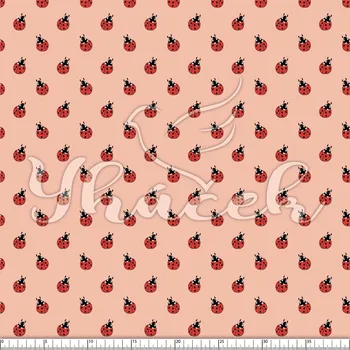 Zakázkový tisk, softshell, kočárkovina... Berušky na růžové Látky k tisku: Kočárkovina