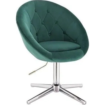 LuxuryForm DESIGN Kosmetické křeslo VERA VELUR na stříbrném kříži - zelené