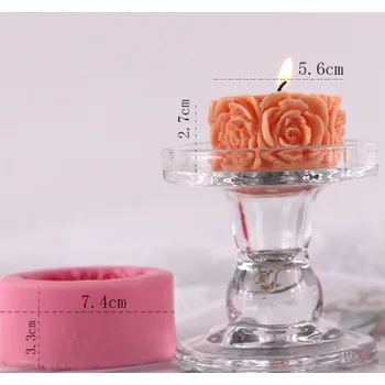 Svíčka Forma silikonová růžičkový válec nízký