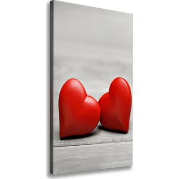 Obraz Vertikální Foto obraz na plátně Srdce na dřevě