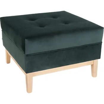 Taburet Nordic Design Tmavě zelená sametová podnožka Tomm