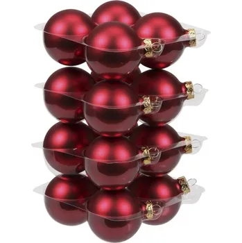 Vánoční dekorace Skleněné baňky červené matné 5,7 cm, sada 16 ks (134521 057 103113 baňka červená mat 16/57mm)