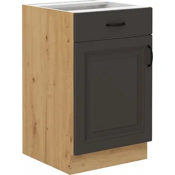 Kuchyňská skříňka Stilo 50 D 1F 1S BB, korpus dub artisan, dvířka šedá