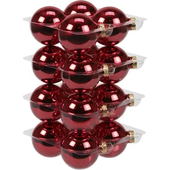 Vánoční dekorace Skleněné baňky červené lesklé 5,7 cm, sada 16 ks (134511 057 103013 baňka červená 16/57mm)
