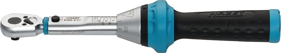 Hazet 5108-3CT momentový klíč 2,5-25 Nm 1/4 s ráčnou, kalibrační list, plastový box