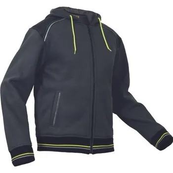 Pánská mikina SHELDON mikina s kapucí antracit/žlutá - v. XL