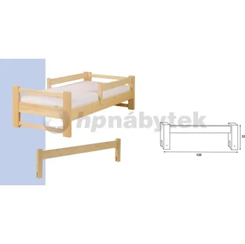 Dětská zábrana Zábrana na postel - na bočnice 2,5 cm - smrk Odstín moření: Bílá transparentní