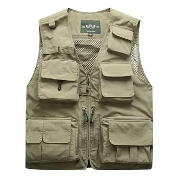 Pánská vesta Taktická pánská vesta se síťkou a kapsami Barva: Khaki, Velikost: 3XL