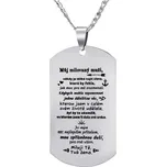 Přívěsek s řetízkem z chirurgické oceli dog tag pro muže s nápisem: Můj milovaný muži...