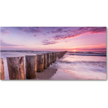 Obraz Foto obraz skleněný horizontální Dřevěný vlnolam