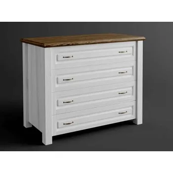 Kancelářská sestava Rustikální komoda AUSTIN Merida TIANA z masivu se šuplíky Barevné provedení: Bílá