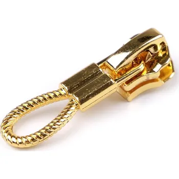 Jezdec ke spirálovým zipům No 5 s ozdobou, barva 5 (1) žluté zlato