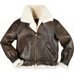 Bunda kožená Mil-Tec US Bomber B3 s límcem - hnědá (Pánské originální armádní a maskáčové oblečení - bomber, parka. Bunda je vyrobená z měkké kůže - kozinky s podšívkou z beránčího kožíšku. Kožíšek je všitý po celé části, včetně límce, rukávů, spodního)