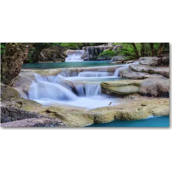 Obraz Foto obraz skleněný horizontální Kaskáda v lese