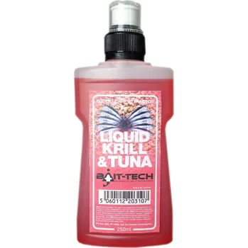 Návnadové aroma Bait-Tech tekutý posilovač Liquid Krill & Tuna 250 ml