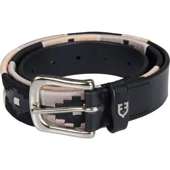 Opasek EQUESTRO Pásek kožený Polo S Equestro, black/pink/beige Délka: 70 cm