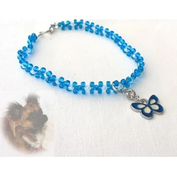 Náhrdelník Náhrdelník DENÝSEK > 28cm (motýlek modrá-bílá)