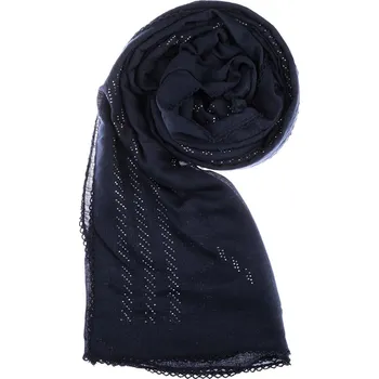 Šátek Dámský šátek 90 x 175 cm ozdobné proužky - tmavě modrý